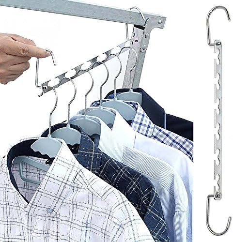 קולבים רב -פונקציונלי מתקפל מתקפל מתכת אחסון מארגן בגדים מארגן ארון בגדים