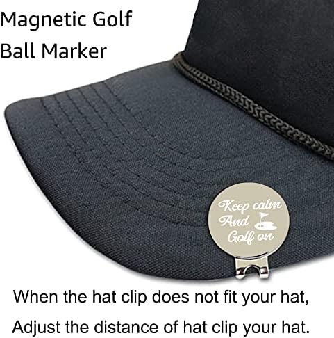 לשמור על קור רוח וגולף על גולף כדור סמן עם מגנטי כובע קליפ, גולף כדור סמני עבור אבא, מצחיק גולף אביזרי עבור אבא, מבת