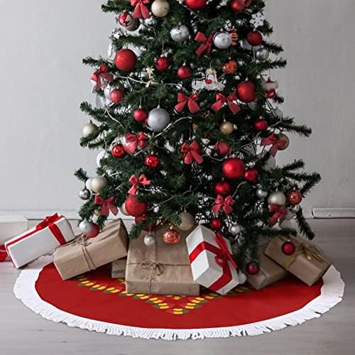 Rasta Heart שפתיים חצאית עץ חג המולד עץ חג המולד מחצלת ציצים קישוטים לקישוטים למסיבת חג 30/36/48 אינץ '