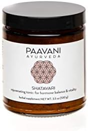 Paavani Ayurveda - Shatavari תוסף - מחדשים טוניק - איזון הורמונים וחיוניות - עשב אורגני - 9 עוז צנצנת