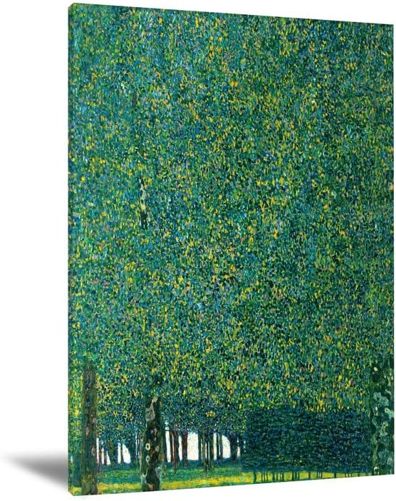 ציור שמן על ידי גוסטב קלימט, אמנות קיר עצים ירוקים, ציור בד נוף מופשט, עיצוב בית,ללא מסגרת, 16 על 24 אינץ
