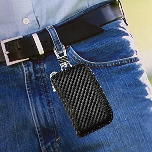 קופסת פאראדיי למפתחות רכב ושקיות פאראדיי למפתח רכב POB Protector RFID מקש FOB מגן וסיבי סיבי פחמן מכונית חוסמת
