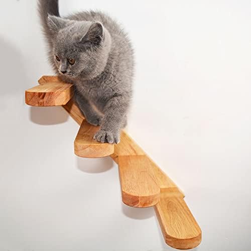 הוקאי חתול צעצוע קיר רכוב חתול טיפוס סולם עץ מדרגות קפיצות פלטפורמת טיפוס מסגרת חתלתול קפיצות לוח חתול ריהוט