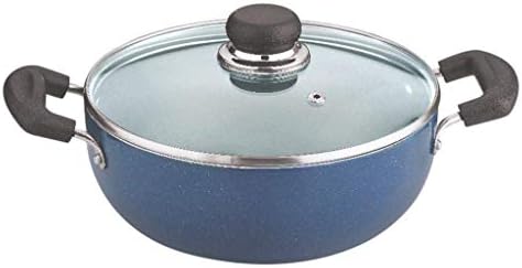 וינוד כלי בישול ללא מקל קדאי עמוק עם מכסה 4.1 ליטר, כחול / שחור, זנקל-26