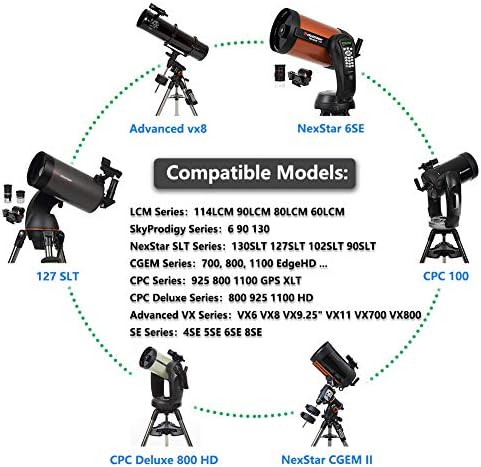 החלפה למתאם לרכב 12V עבור כל הטלסקופים של NexStar CGEM, CGEM II, CGEM DX, CPC, CPC Deluxe HD, החלפת סדרת VX מתקדמת החלפת טלסקופ