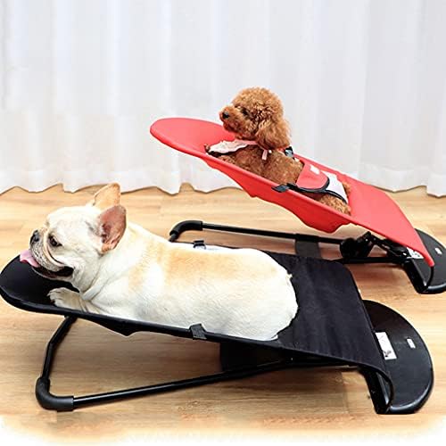 כיסא נדנדה של HQBL גור עם שלוש התאמות גובה, מיטת כלבים מוגבהת ניידת נושמת, רגליים גומי ללא החלקה לשימוש פנים/חיצוני, בתוך