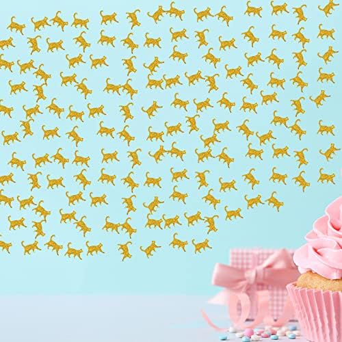 סט פינקאג 'של 100 קונפטי חתולים, פיזור נייר חתולים נצנצים, קונפטי מסיבת לידה חתול, עיצוב עוגת חתולים, עיצוב מסיבת
