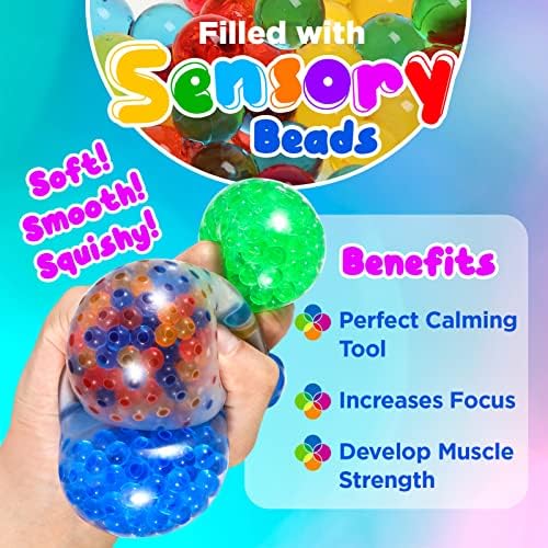 כדורי לחץ חושיים של Oleoletoy לילדים ולמבוגרים -18 חבילה ו 6 חבילות צעצועים לקשקש צעצועים להקלה על מתח ואוטיזם
