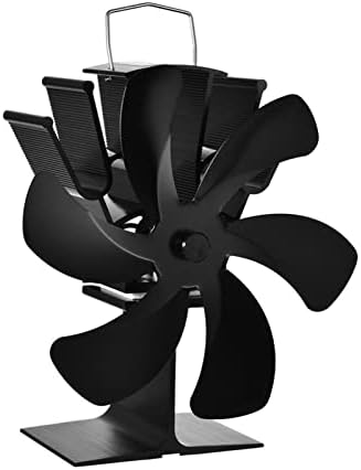 שחור אח מאוורר 6 חום מופעל תנור מאוורר יומן עץ צורב אקו ידידותי שקט מאוורר בית חום הפצה