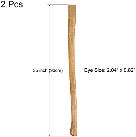 35 אינץ עץ ארוך החלפת ידית מעוקל להחלפה ידית עבור גרזן פטיש סגלגל עין אלון עץ 2 חבילה