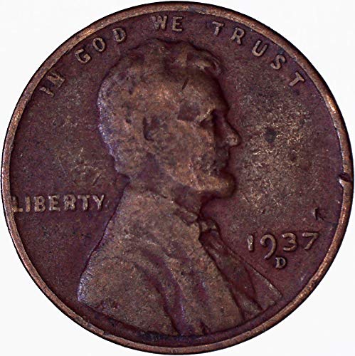 1937 ד לינקולן חיטה סנט 1 ג ' יפה מאוד