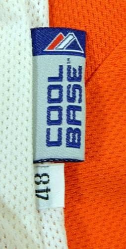 2007-08 Baltimore Orioles Roberto Novoa 50 משחק השתמש ב- Orange Jersey BP ST 010 - משחק משומש גופיות MLB