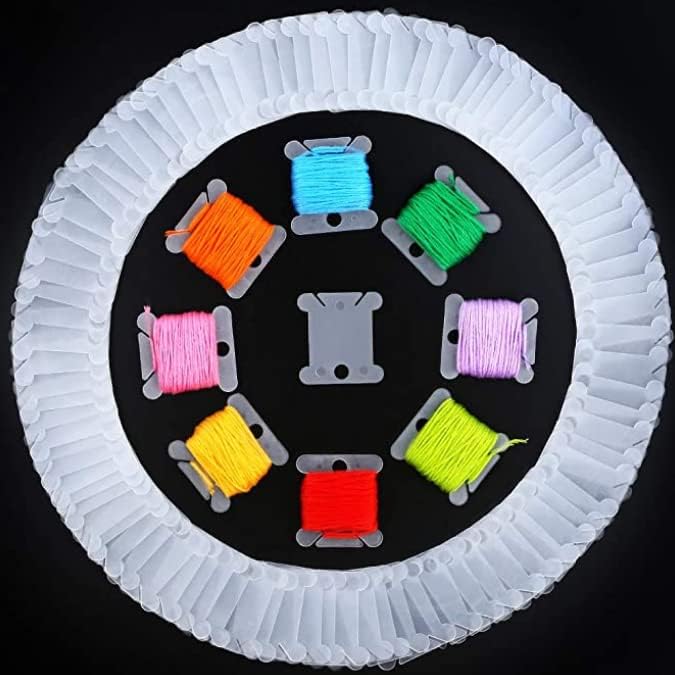 Popbird 500 חתיכות רקמות פלסטיק חוט דנטוויס עם חוט דנטלי לאחסון תפירה DIY מלאכה