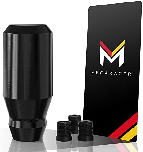 Mega Racer 8 סמ כפתור משמרת אלומיניום שחור - לרכבי תיבת הילוכים ידניים ללא כפתורים ללא כפתורים ו -4, 5 ו -6