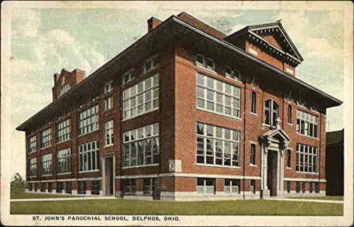 בית הספר הפרוכיאלי של סנט ג'ון דלפוס, אוהיו הו גלויה עתיקה מקורית 1925