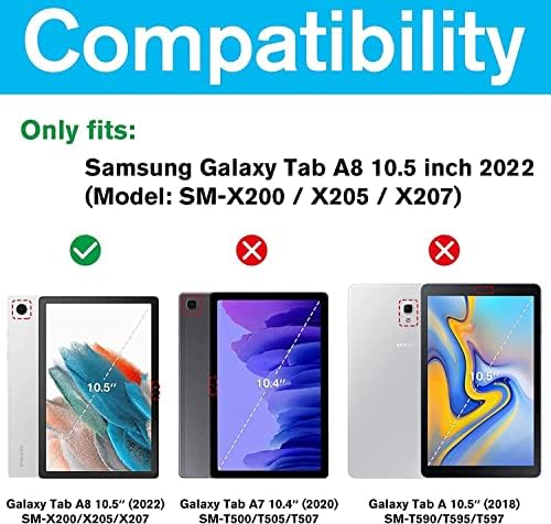 Procase for Galaxy Tab A8 10.5 אינץ '2022 מקלדת חבילה עם Galaxy Tab A8 מארז 10.5 אינץ' 2022