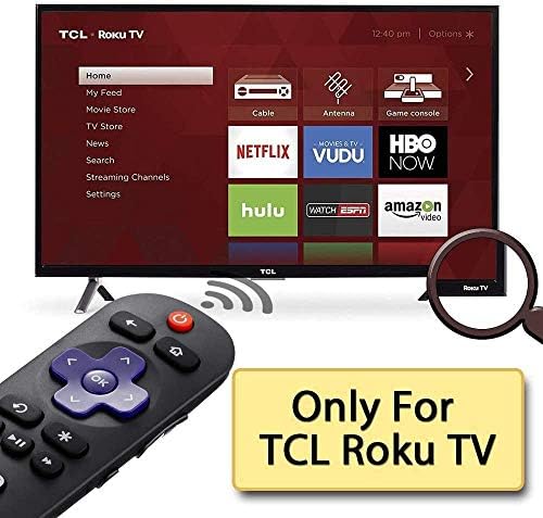החלפה אוניברסלית של LouToc תואמת את TCL RO-KU TV Remote, RC280 RC282 תואם מרחוק עם TCL RO-KU חכם LED TV 55S405 43S425 40S325