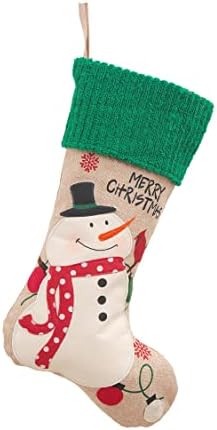 גרב לחג המולד גרבי חג המולד גדולות שקית מתנה לגרב גרב בהתאמה אישית לילדים/מבוגרים 18 סנטה נושא, איש שלג