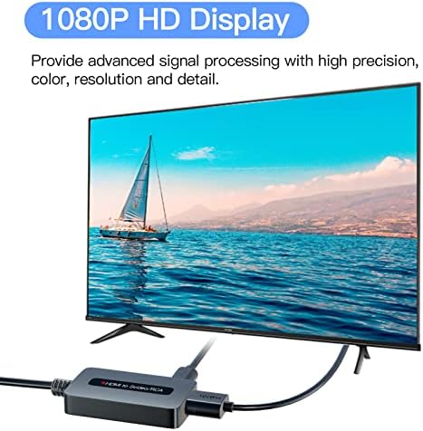 ממיר SEDYTETOC HDMI ל- SVIDEO RCA עם כבל HDMI, HDMI לממיר AV מורכב עבור מכשיר HDMI להצגה בטלוויזיות ישנות יותר