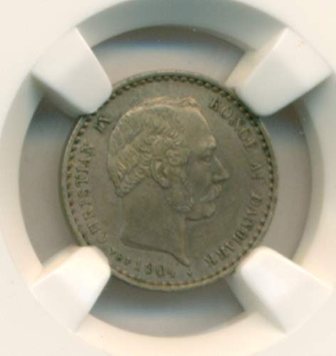 1904 DK דנמרק - כריסטיאן IX כסף 10 עפרות MS62 NGC