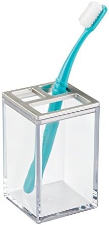 Idesign Clarity Metal Metal Matchbler מחזיק מברשת שיניים לחדר אמבטיה, שיש, שולחן כתיבה, מעונות, קולג 'והבלים,