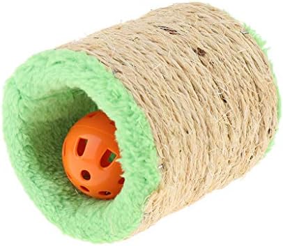 באובלז קיטי צעצוע מתגלגל סיסל הודעה לגירוד עם פעמון כדור לטפל רולר, ירוק