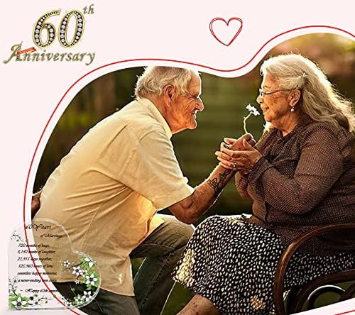 Sigmntun מיטב יום השנה ה -60 המתנות לחתונה לזוג, הורים - קישוטים ליום השנה ומתנות נישואין לרגעים יקרים, קלף כלול - A+