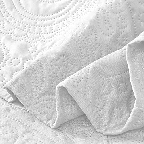 קריפלוי 5 חלקים כותנה סטים מצעי מיטת כותנה - שמיכת מיטת יום קלאסית דו צדדית סט מיטה כל העונה עם חצאית מיטה, תואמים בושה,