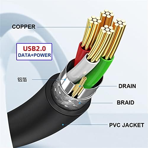 לוח האם Cablecc 9pin 10 סינים דיור לנקבה ל- USB כפול 2.0 כבל מסוג A Male-A 50 סמ