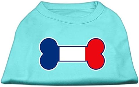 מוצרי חיות מחמד של מיראז 'בצורת עצם צרפת דגל מסך חולצות הדפסה אקווה M