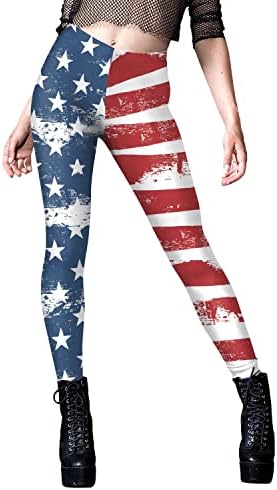 4 ביולי חותלות לנשים אמריקאי דגל גבוהה מותן אימון יוגה חותלות אולטרה רך למתוח קומפי אצן אימון מכנסיים