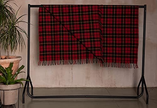 חברת סקוטלנד קילט פיקניק שטיח טרטאן סקוטי לזרוק את וואלאס - שמיכת נסיעות צמר חמה עם קצוות מצולצים - 60 x 70