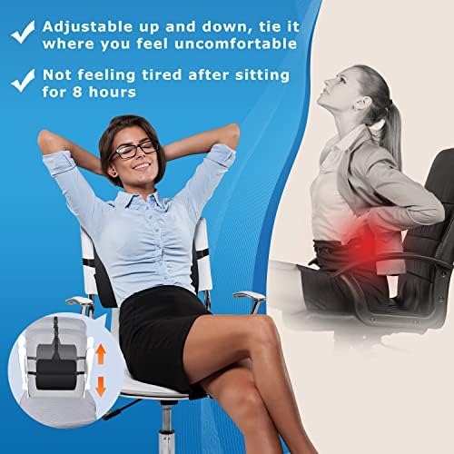 כרית תמיכה המותנית Anzhixiu לכיסא משרדים- הקלה על כאבי גב ויציבה משופרת כרית המותני- עיצוב רצועה בצורת T לכיסא משרד, כסא אוכל,
