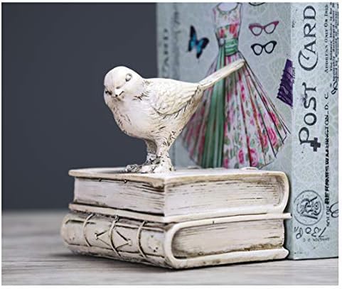בית דקורטיבי לבן ציפורים & ספרים בציר עיצוב שרף מדפי ספרים תומכי ספרים,נייר משקולות, ספר מסתיים, תומך תומכי ספרים, פקקי