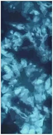 שמיכת יוגה אוונטנץ 'כחולה-ים-עניבה-דפוס-דפוס מגבת יוגה מגבת מגבת
