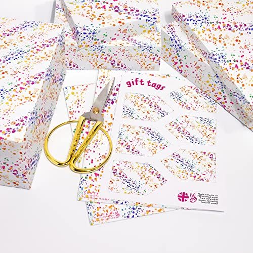 מרכזי 23 מתנה לעטוף נייר עבור בנות בני-כתמי צבע-6 גיליונות יום הולדת מתנה לעטוף עבור גברים ונשים - לבן גלישת נייר מופשט