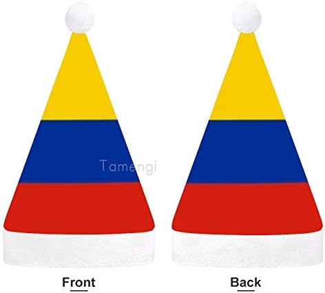 חג המולד סנטה כובע, קולומביה-דגל חג המולד חג כובע למבוגרים, יוניסקס נוחות חג המולד כובעי לשנה חדשה חגיגי תלבושות חג מסיבת אירוע