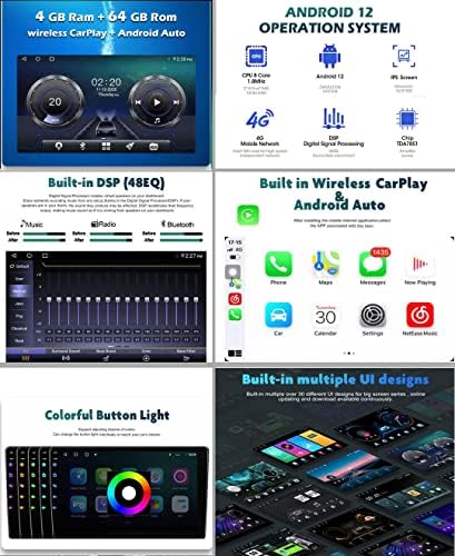 Autosion Android 12 Stereo Stereo in-Dash רדיו לטויוטה קורולה 2007-2012 GPS ניווט 9 '' יחידת ראש MP5 מקלט וידאו נגן מולטימדיה