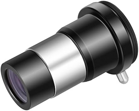 עדשת בארלו פי 2 לעינית טלסקופ, עדשת מתכת רב-מצופית בגודל 1.25 אינץ ' להגדלה כפולה של עיניות עם חוט מ-42 לחיבור למצלמה