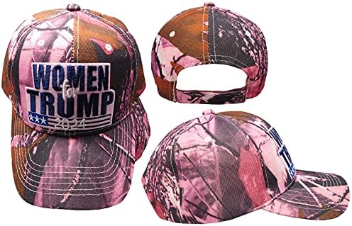 סחר רוחות נשים עבור טראמפ 2024 ורוד אמיתי עץ הסוואה הסוואה מתכוונן רקום כובע כובע ססגוניות