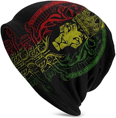 ג ' מייקה ראסטה רגאיי יהודה האריה כפת כובע לגברים / נשים רפוי כפת גולגולת כובע חורף למתוח אקריליק לסרוג כובע