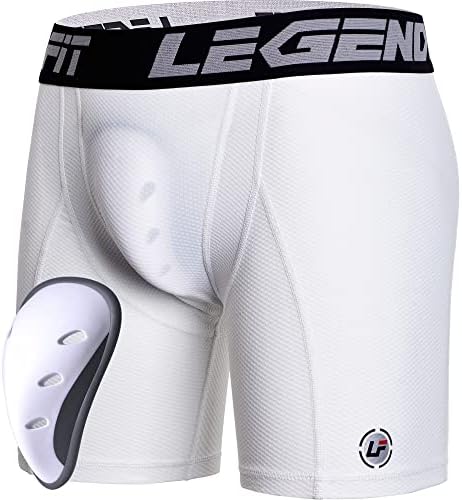 מכנסי הזזה של Legendfit לגברים עם מכנסי דחיסה של גביע המגן של גביע המגן לכדורגל בייסבול הוקי הוקי Lacrosse MMA