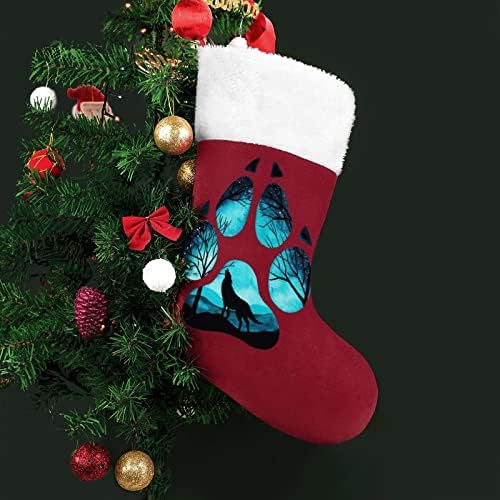 פאו גלקסי לילה זאב גרבי חג המולד גרביים להדפיס קישוטי אח עץ חג המולד