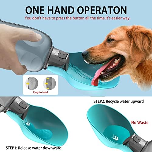 מתקן בקבוקי מים לכלבים ניידים 27 עוז-פטנט עמיד בפני דליפות מתקפל בקבוק מים גדול לחיות מחמד לכלבים עם מזין שתייה-מתקן