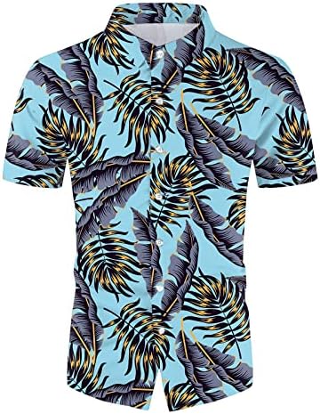BMISEGM Mens חולצה גברים קיץ אופנה פנאי הוואי חוף הים ביץ