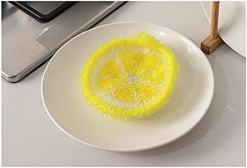 ספוג צלחת אקרילי בצורת לימון וקיווי, מברצני כלים חמוד בצורת פרי ספוג מטבח מברשת מטבח, מברשת רשת ידידותית למחזור.