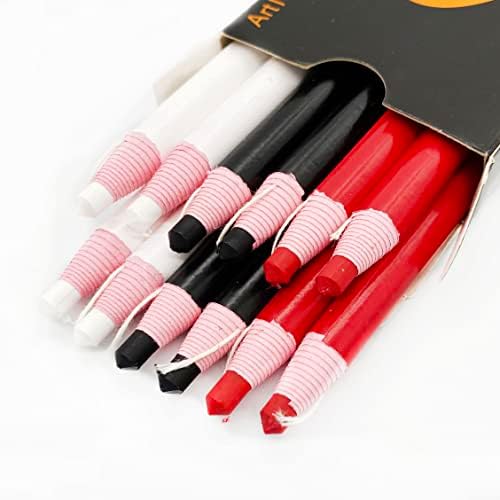 יוליקו סימן תפירה עיפרון 12 PCS לבן/שחור/אדום 3 צבעים בלתי נראים עפרונות בד נראים לניתוח לעור סימני חיתוך עור
