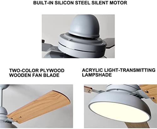 LED מאוורר תקרת תאורה מתקן, מאוורר תקרה עם אורות לסלון, מאווררי תקרה הפיכים עם אורות ומרוחקים, לחדר הסלע של חדר השינה, לבן,