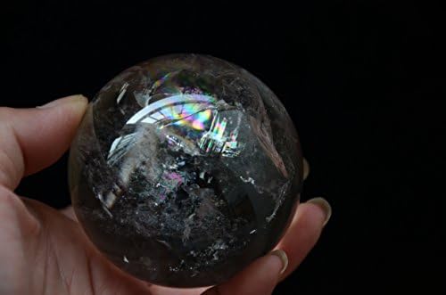 Tibet Real Himalayan בגובה גבוה מאפיינים ברורים קריסטל קשת קוורץ כדור כדור כדור אורב 2.51 אינץ 'ריפוי רייקי רוחני
