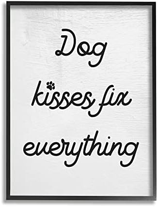 נשיקות כלבים של Stupell Industries תוקן את הכל ביטוי אהבה מוטיבציוני מחמד, עיצוב מאת דפנה פולסלי